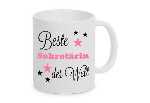 TASSENKING Tasse, Beste Sekretärin der Welt in weiß von TASSENKING