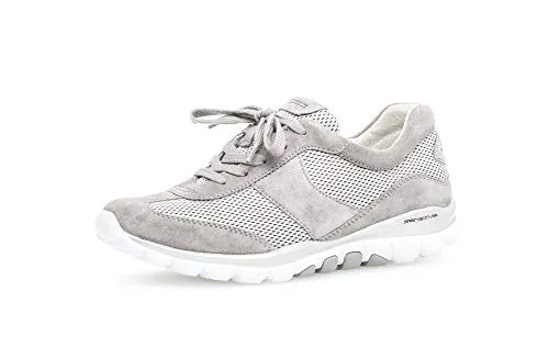 Gabor Damen Low Top Sneaker, Frauen Halbschuhe,lose Einlage,Freizeitschuhe,Sportschuhe,keil,Sneaker,Wedge,Keilabsatz,Heel,Silber/grau,38 EU / 5 UK