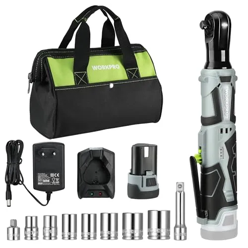 WORKPRO Elektrische Ratschenschlüssel Set, 12V Akku-Ratsche, 3/8