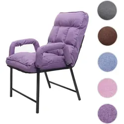 Esszimmerstuhl HWC-K40, verstellbarer Polsterstuhl in lila-flieder - Bequemer Esszimmerstuhl mit 5-stufig verstellbarer Rückenlehne und 13 cm dicker Polsterung. Maximale Belastbarkeit: 160 kg. Ideal für entspanntes Sitzen und Liegen bei Familie und Freunden.