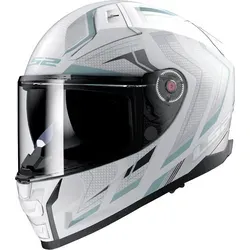 LS2 FF811 Vector II Alizer Integralhelm - Matt Weiß/Silber - XXS - Motorradhelm mit Twin Shield System und hypoallergenem Innenfutter für optimalen Komfort und Sicherheit beim Fahren.