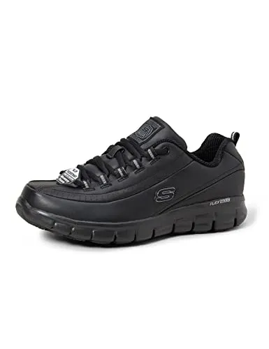 Skechers Damen Sure Track Trickel Sicherheitsschuhe, Black Leather, 37 EU