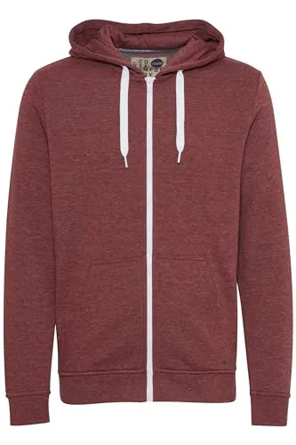 !Solid SDOlli Zip-Hood Herren Sweatjacke Kapuzenjacke Hoodie mit Kapuze Kordelzug Reißverschluss Kängurutasche Regular fit, Größe:XL, Farbe:Wine Red Melange (8985)