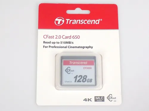Transcend CFast 2.0 Karte 128GB CFX650 - Hochgeschwindigkeits-Speicherkarte - Speicherkarten: 128 GB Kapazität mit MLC NAND Technologie für schnelle Datenübertragung und Zuverlässigkeit.