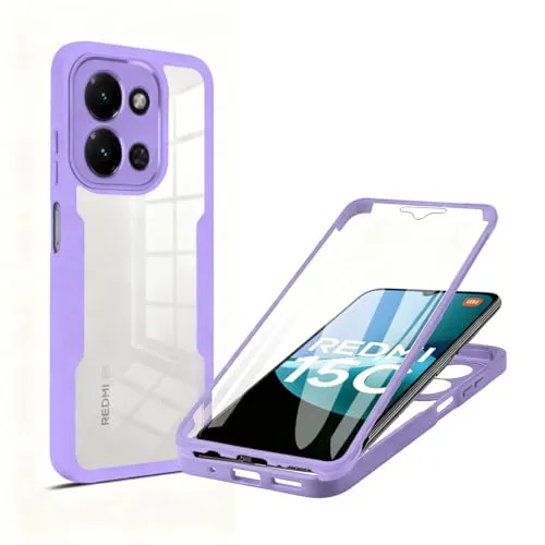 betterfon 360 Grad Hülle Kompatibel mit Xiaomi Redmi 15C (173cm) | Handyhülle eingebautem Displayschutz | Lila |Smartphonecase vollschutz