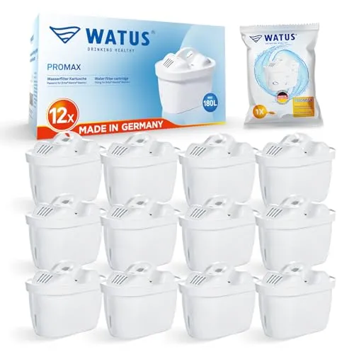 Watus Wasserfilter Kartuschen, für Brita Maxtra+ und Maxtra, Style, Marella, Elemaris, für Ersatz Brita Filterpatronen, Made in Germany (12)