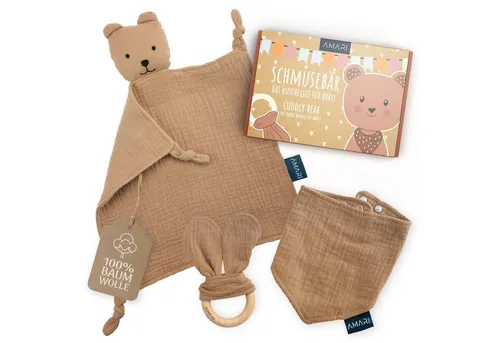 Amari Schmusetuch AMARI ® mit Beißring und Lätzchen von Amari