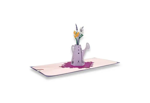 paperdora Grußkarte 3D Pop-Up-Karte „Blumen“ mit Umschlag und Wachssiegel - Dankeskarte, Blumen Geschenk