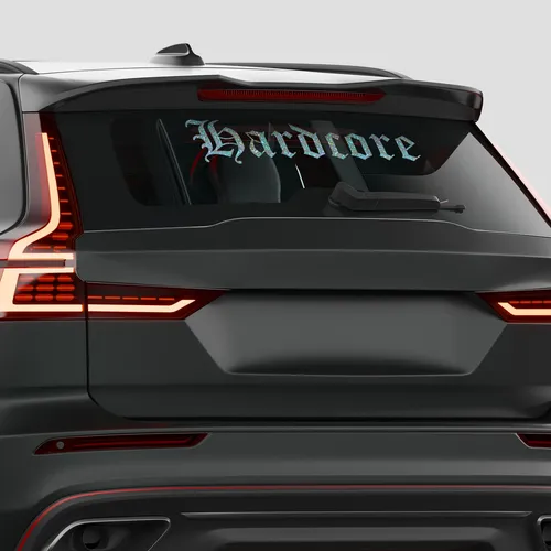 Frontscheibenaufkleber Hardcore Sticker Tuning Auto Decal FS141 Silber Metallic