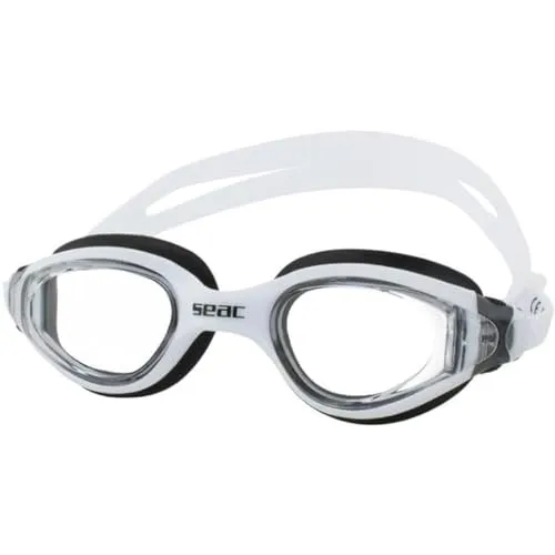 SEAC Rhythmo Schwimmbrille für Schwimmbad und Meer, Unisex, Erwachsene, Schwarz/Weiß, Einheitsgröße