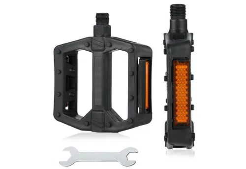 Fahrradpedale Aluminium rutschfest mit Reflektoren für MTB E-Bike Rennrad