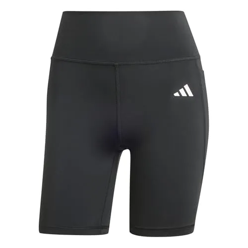 adidas Damen Optime Essentials Stash Pocket 7inch Short Leggings, schwarz, XS - Fitnesshosen mit hoher Taille und schmaler Passform, ausgestattet mit AEROREADY Technologie für Feuchtigkeitsmanagement und praktischer Oberschenkeltasche.