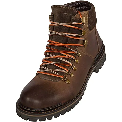 Nebulus Damen Winterstiefel HIKING, warme Stiefel mit Merinowolle, Lederstiefel, braun - 36