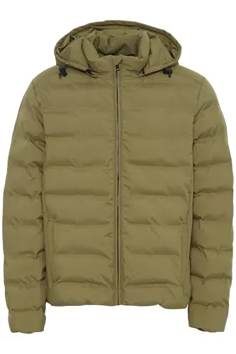 !Solid SDMilas Herren Steppjacke Jacke Winterjacke mit abnehmbarer Kapuze hochschließender Kragen Eingrifftaschen Regular fit, Größe:S, Farbe:Olive Drab (180622)