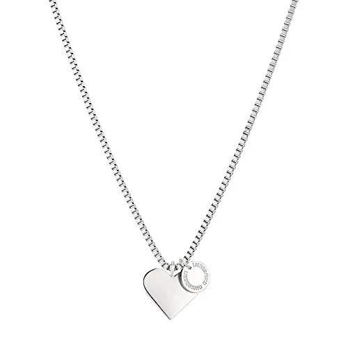 LIEBESKIND BERLIN TIME & JEWEL LJ-0503-N-45 Damen Collier Herz - Damen Kette aus poliertem Edelstahl, 45 cm lang, ideal für jeden Anlass und perfekt kombinierbar mit anderem Schmuck – ein tolles Geschenk für Frauen!