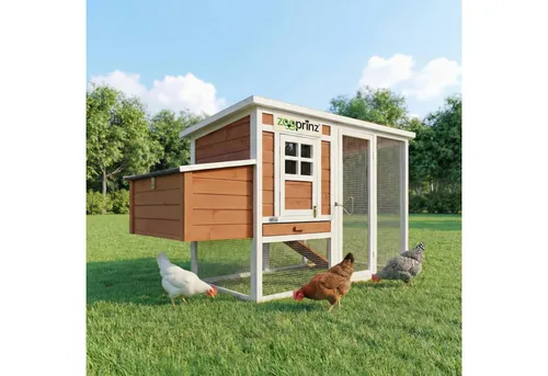 Zooprinz Hühnerstall Ida mit Klappdach und Freilauf - Wetterfester Hühnerstall mit großzügigem Freilauf und praktischem Klappdach. Ideal für die artgerechte Haltung von Hühnern und Kleintieren. Perfekt für Outdoor-Setups.