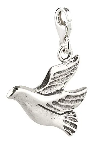 Charm Anhänger Taube aus 925 Sterling Silber (20x17mm)