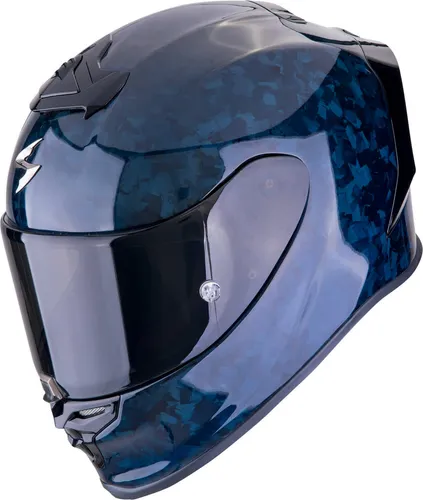Scorpion EXO-R1 Evo Carbon Air Onyx Integralhelm - Dunkelblau - XS - Motorradhelm mit innovativer Carbon-Hybrid-Technologie für herausragenden Schutz und Komfort. Ultra leicht und individuell anpassbar dank AirfitTM Wangenpolstern.