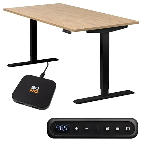 Produktbild boho office® höhenverstellbarer Schreibtisch 140 x 80 cm