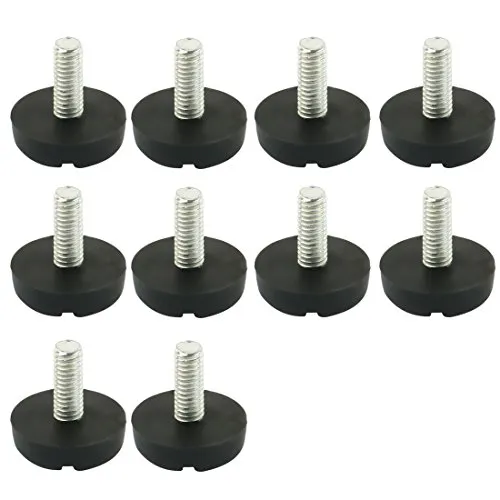 sourcing map 10 Stück Möbelfüße Verstellbar M6 x 20 mm Gewinde-Tischfüße zum Anschrauben 20 mm Sockel