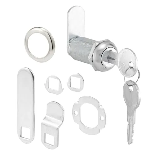 Prime-Line U 9950 Schubladen- und Schrankschloss, sichere wichtige Akten und Schubladen, 3,5 cm, Druckguss-Edelstahl, passt auf 2,5 cm, maximale Plattenstärke, verschiedene Schlüssel (1 Set)
