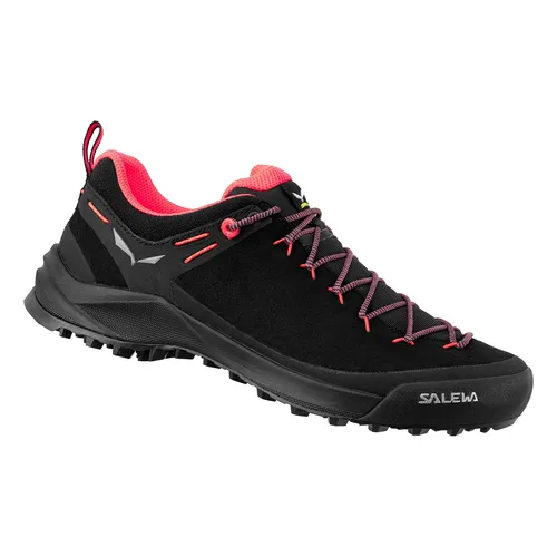 Salewa Damen Wildfire Leather Schuhe (Größe 38, schwarz) - Wanderschuhe für Damen, sehr bequemer Zustiegsschuh aus strapazierfähigem Leder mit atmungsaktivem Futter und bewährter Pomoca Laufsohle für besten Halt.