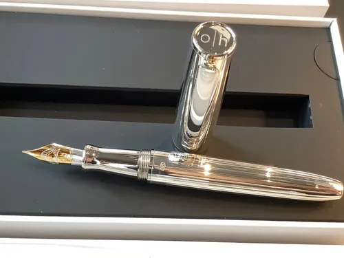 Ottohutt Füllhalter D 07 Sterling 925 Silber mit einer 18 Karat B Feder