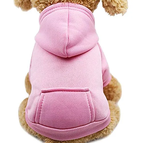 Idepet Hunde Kapuzenpullover Baumwolle Hundemantel Warme Jacke für Kleine Mittelgroße Hundewelpen Teddy Chihuahua