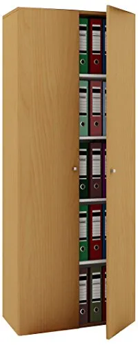 VCM Büroschrank mit 5 Fächern – Moderner Aktenschrank für effiziente Aufbewahrung - Schränke für das Heimbüro, bietet flexiblen Stauraum mit variablen Einlageböden und modernen Drehtüren, ideal für die sichere Aufbewahrung von Dokumenten.