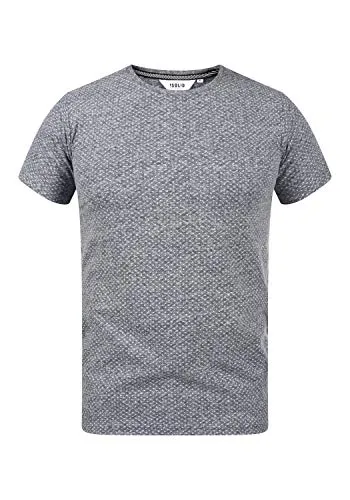 !Solid Alarico Herren T-Shirt Kurzarm Shirt mit Print und Rundhalsausschnitt, Größe:XL, Farbe:Insignia Blue Melange (8991)
