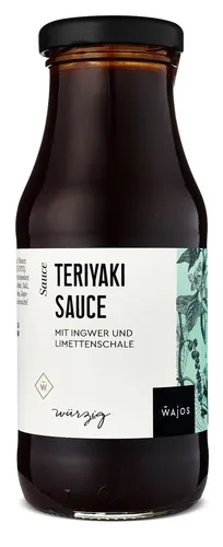 TERIYAKI SAUCE MIT INGWER UND LIMETTENSCHALE 245ml   I  Wajos Gourmet