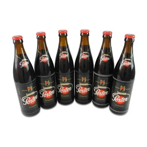 Lausitzer Porter Schwarzes - Traditionelles Schwarzbier - Bier, eines der ältesten Porterbiere Deutschlands mit süffigem Geschmack, enthält 6 x 0,5l Flaschen, ideal für Bierliebhaber und Kenner.