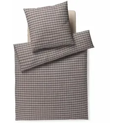 Joop Soft Mesh Flanellbettwäsche 155x220 cm Stone in grau von JOOP!