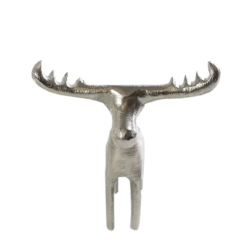 Elch Deko Skulptur Gunnar Figur Dekofigur Aluminium Alufigur Weihnachten Silber