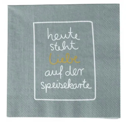 Räder Serviettenhalter Design Serviette Heute steht Liebe ... (20-teilig)