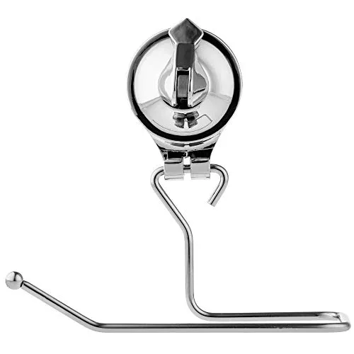 KADAX Toilettenpapierhalter, aus Edelstahl, WC-Papierhalter mit Saugnapf, ohne Bohren, Klopapierhalter für Badezimmer, Rollenhalter, glänzend, Wandhalter, Silber (ohne Deckel)