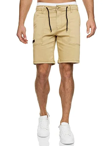 Indicode Herren INDiago Stretch Shorts - Chinoshorts für Männer, Mojave, XL - Herren-Shorts mit Kordelzug für eine flexible Passform, ideal für Freizeit und Urlaub. Aus hochwertiger Baumwolle, modern und bequem für den Sommer.