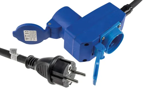 Cee Winkel Adapter 230v, 1,5m Kabel, Ip44 in blau von ChiliTec