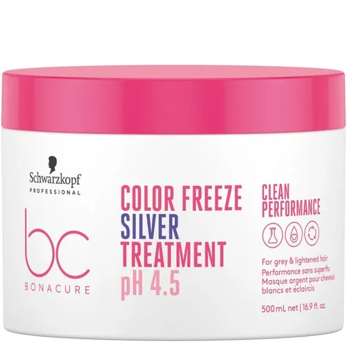 Schwarzkopf BC Color Freeze Silver Treatment 500ml - Haarkur für glänzendes, silbernes Haar, schützt und intensiviert die Farbbrillanz