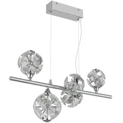 Pendelleuchte Hängelampe aus Kristall und Metall, 120 cm - Lampen für stilvolle Wohnräume, mit edlen K9 Kristallen und energiesparender LED-Technologie für ein helles Licht von 3300lm.