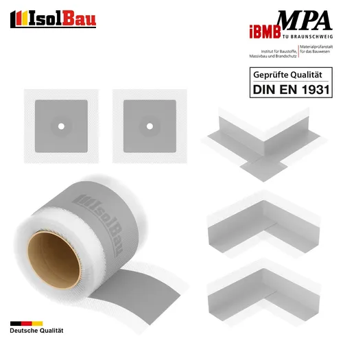 Isolbau Bandset Dichtset 10m – Hochreißfestes Dichtband für Badezimmer - Dichtmaterialien: Flexibles, wasserdichtes Dichtband mit hoher Verbundfestigkeit, ideal für Badezimmer und Duschen.