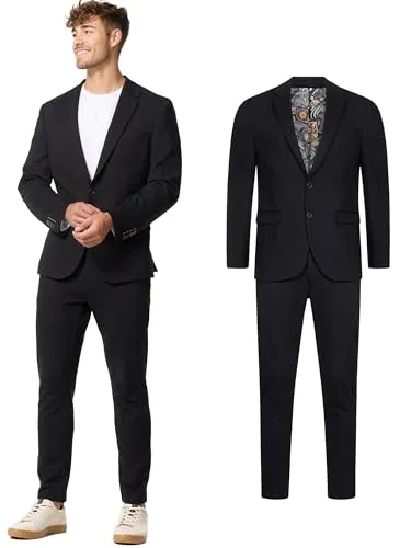 Jeff Anzug JFEzra SET 2-teiliges Set schwarz Größe 54 von Jeff Green