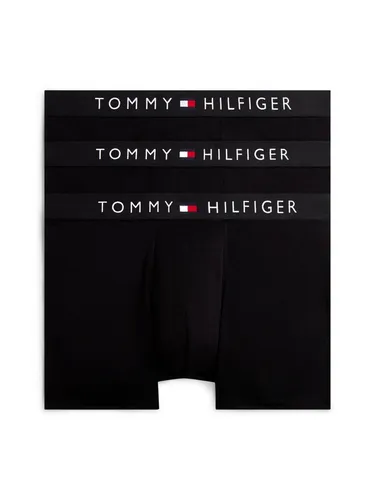 Tommy Hilfiger Underwear Boxer (3-St) Schwarz S (48) - Praktisches 3er Pack schwarze Boxer mit Stretch für optimalen Tragekomfort. Enganliegend und atmungsaktiv, ideal für jeden Tag. Hochwertige Baumwolle-Elasthan-Mischung sorgt für perfekte Passform.