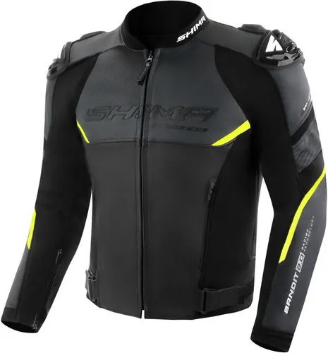 SHIMA Motorradjacke Bandit 2.0 - Perforierte Lederjacke mit Rückenprotektor - Motorradjacke aus hochwertigem Rindsleder, perforiert für optimale Belüftung, inklusive Rückenprotektor für zusätzlichen Schutz, ideal für sportliche Fahrer.