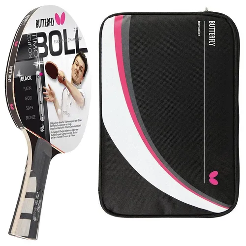 Timo Boll Black 85030 Tischtennisschläger mit Drive Case II von Butterfly