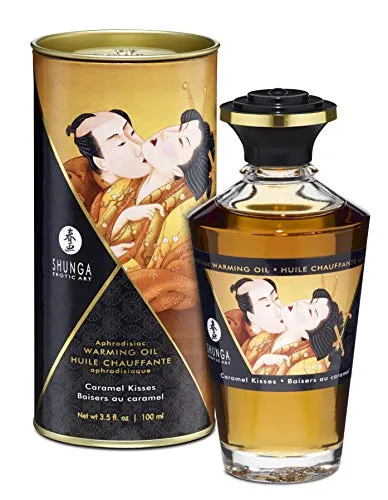 SHUNGA Intimate Kisses Öl Caramel Kisses 100ml - Verwöhnendes Massage-Öl mit köstlichem Karamell-Geschmack, ideal für sinnliche Momente und entspannende Massagen. Perfekt zur Unterstützung der Hautpflege.