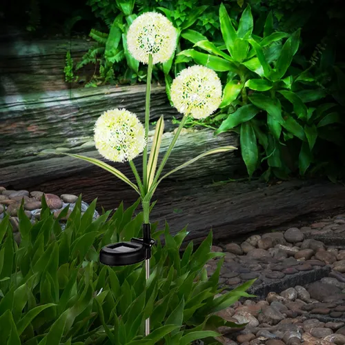 Solarblume Außenlampe Solarleuchte Dekolampe LED Pusteblume Erdspieß Edelstahl