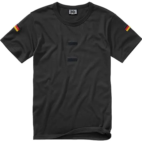 BWuM Bundeswehr Tropenshirt mit Flaggen & Klett, Größe:3 (XS), Farbe:Schwarz