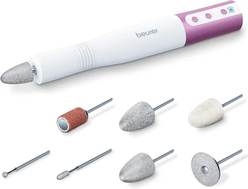 Beurer MP 52 Maniküreset - Elektrisches Maniküregerät - Nagelpflegeinstrumente, Set mit vielseitigen Aufsätzen für professionelle Maniküre und Pediküre, ideal für zuhause.