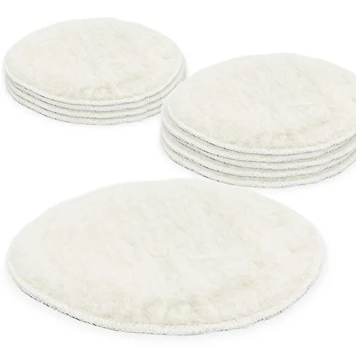 BITUXX® 150mm Polierpad Wollpad Polierfell Wollpuffer für Autopoliermaschinen (10x)
